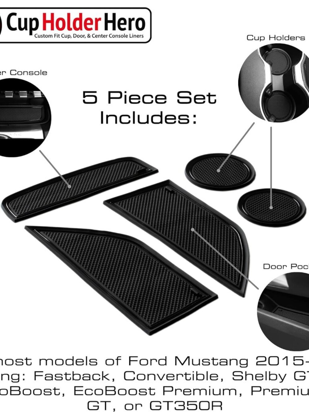 Compatible with Ford Mustang Accessories 2015-2023 Premium Custom Interior Non-S - Picture 2 of 5
